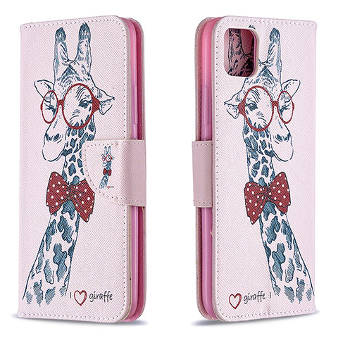 Coque Portefeuille Motif Fantaisie Livre Cuir Etui Clapet B01F pour Realme C11 (2021) Rose