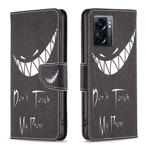 Coque Portefeuille Motif Fantaisie Livre Cuir Etui Clapet B01F pour Realme Narzo 50 5G Noir