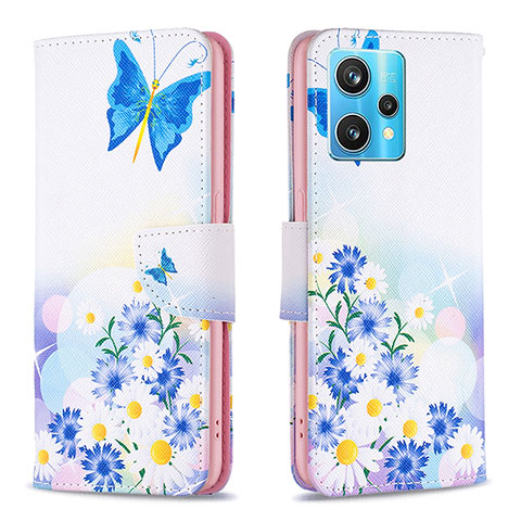 Coque Portefeuille Motif Fantaisie Livre Cuir Etui Clapet B01F pour Realme Narzo 50 Pro 5G Bleu