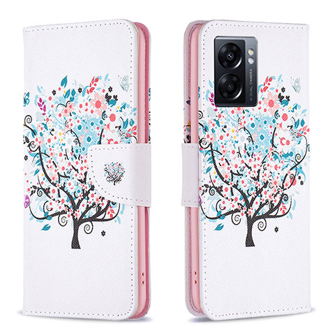 Coque Portefeuille Motif Fantaisie Livre Cuir Etui Clapet B01F pour Realme V23i 5G Blanc