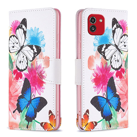 Coque Portefeuille Motif Fantaisie Livre Cuir Etui Clapet B01F pour Samsung Galaxy A03 Colorful