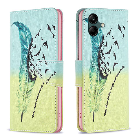 Coque Portefeuille Motif Fantaisie Livre Cuir Etui Clapet B01F pour Samsung Galaxy A04E Pastel Vert