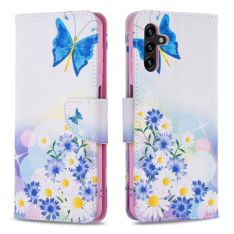 Coque Portefeuille Motif Fantaisie Livre Cuir Etui Clapet B01F pour Samsung Galaxy A04s Bleu