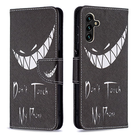 Coque Portefeuille Motif Fantaisie Livre Cuir Etui Clapet B01F pour Samsung Galaxy A04s Noir