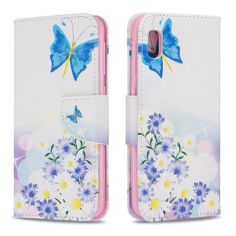 Coque Portefeuille Motif Fantaisie Livre Cuir Etui Clapet B01F pour Samsung Galaxy A10e Bleu