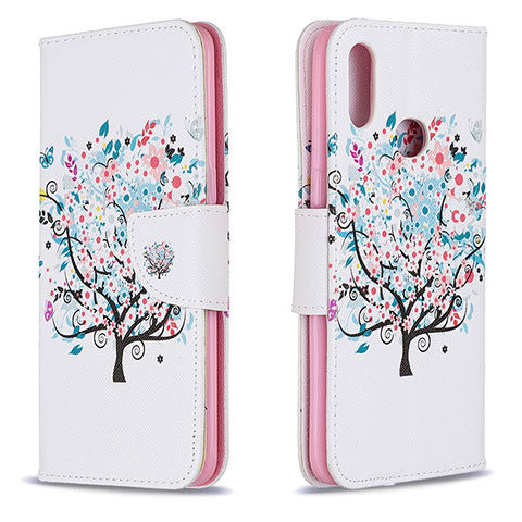 Coque Portefeuille Motif Fantaisie Livre Cuir Etui Clapet B01F pour Samsung Galaxy A10s Blanc