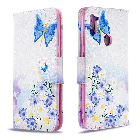 Coque Portefeuille Motif Fantaisie Livre Cuir Etui Clapet B01F pour Samsung Galaxy A11 Bleu