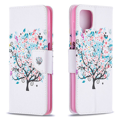 Coque Portefeuille Motif Fantaisie Livre Cuir Etui Clapet B01F pour Samsung Galaxy A12 5G Blanc