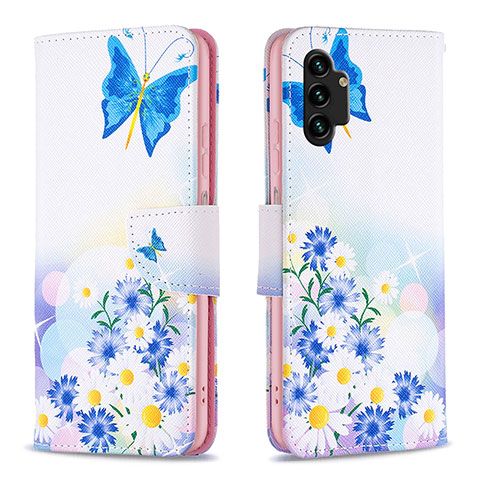 Coque Portefeuille Motif Fantaisie Livre Cuir Etui Clapet B01F pour Samsung Galaxy A13 4G Bleu