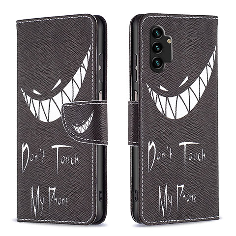 Coque Portefeuille Motif Fantaisie Livre Cuir Etui Clapet B01F pour Samsung Galaxy A13 4G Noir