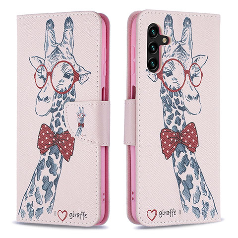 Coque Portefeuille Motif Fantaisie Livre Cuir Etui Clapet B01F pour Samsung Galaxy A13 5G Rose