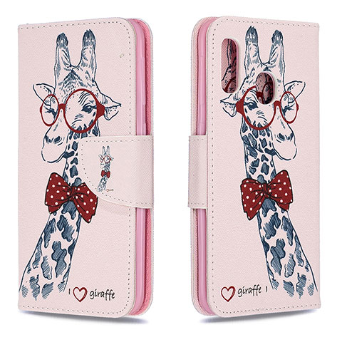 Coque Portefeuille Motif Fantaisie Livre Cuir Etui Clapet B01F pour Samsung Galaxy A20e Rose