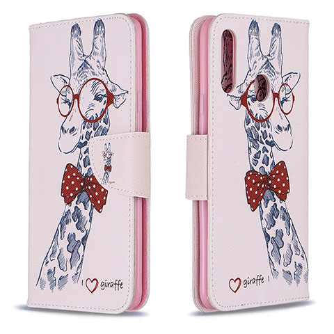 Coque Portefeuille Motif Fantaisie Livre Cuir Etui Clapet B01F pour Samsung Galaxy A20s Rose