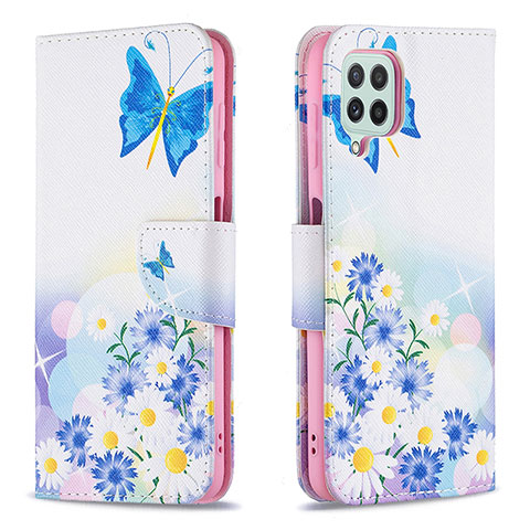 Coque Portefeuille Motif Fantaisie Livre Cuir Etui Clapet B01F pour Samsung Galaxy A22 4G Bleu