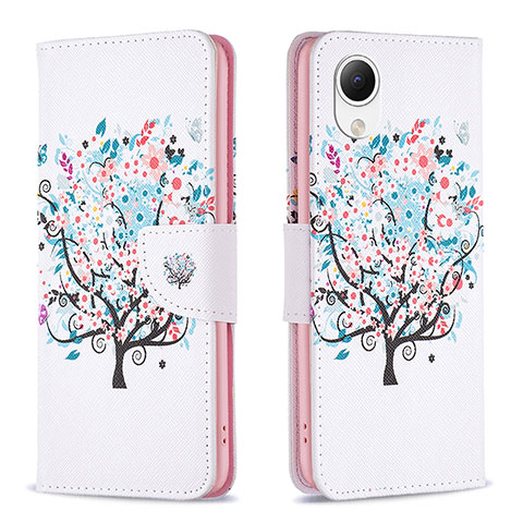 Coque Portefeuille Motif Fantaisie Livre Cuir Etui Clapet B01F pour Samsung Galaxy A23 5G SC-56C Blanc