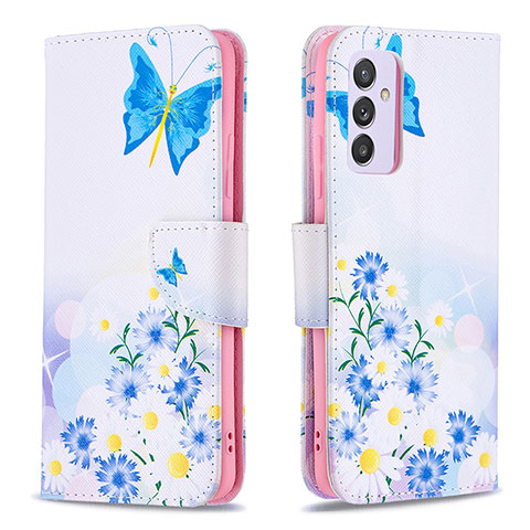 Coque Portefeuille Motif Fantaisie Livre Cuir Etui Clapet B01F pour Samsung Galaxy A24 4G Bleu