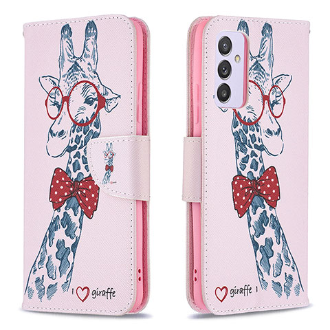 Coque Portefeuille Motif Fantaisie Livre Cuir Etui Clapet B01F pour Samsung Galaxy A24 4G Rose