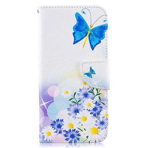 Coque Portefeuille Motif Fantaisie Livre Cuir Etui Clapet B01F pour Samsung Galaxy A30S Bleu