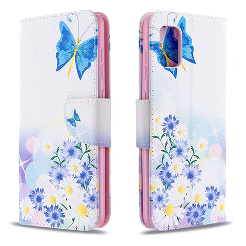 Coque Portefeuille Motif Fantaisie Livre Cuir Etui Clapet B01F pour Samsung Galaxy A31 Bleu