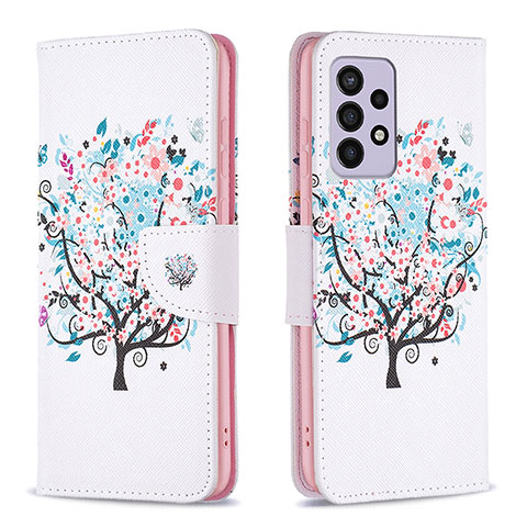 Coque Portefeuille Motif Fantaisie Livre Cuir Etui Clapet B01F pour Samsung Galaxy A33 5G Blanc