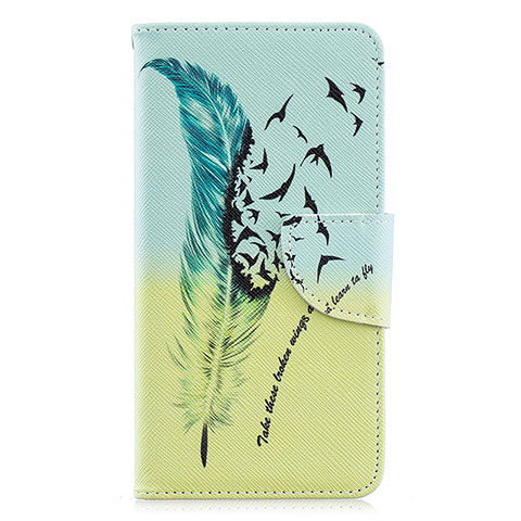 Coque Portefeuille Motif Fantaisie Livre Cuir Etui Clapet B01F pour Samsung Galaxy A40 Pastel Vert