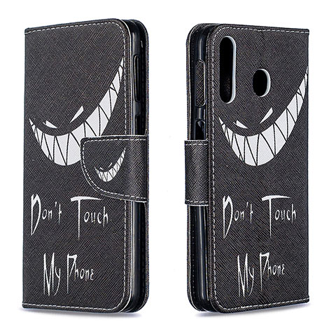 Coque Portefeuille Motif Fantaisie Livre Cuir Etui Clapet B01F pour Samsung Galaxy A40s Noir