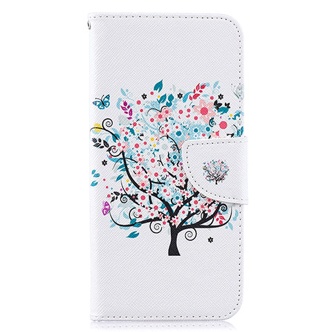 Coque Portefeuille Motif Fantaisie Livre Cuir Etui Clapet B01F pour Samsung Galaxy A50S Blanc