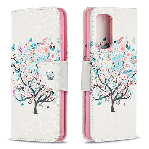 Coque Portefeuille Motif Fantaisie Livre Cuir Etui Clapet B01F pour Samsung Galaxy A52 4G Blanc