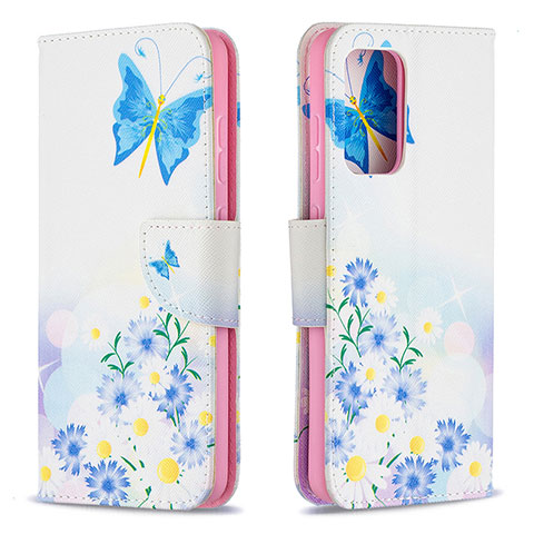 Coque Portefeuille Motif Fantaisie Livre Cuir Etui Clapet B01F pour Samsung Galaxy A52 4G Bleu