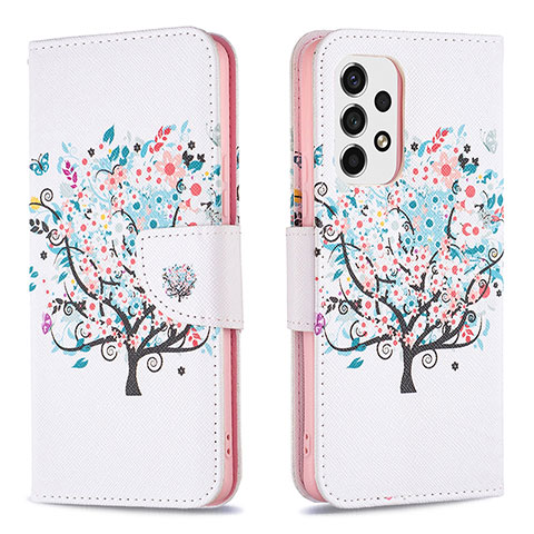 Coque Portefeuille Motif Fantaisie Livre Cuir Etui Clapet B01F pour Samsung Galaxy A53 5G Blanc