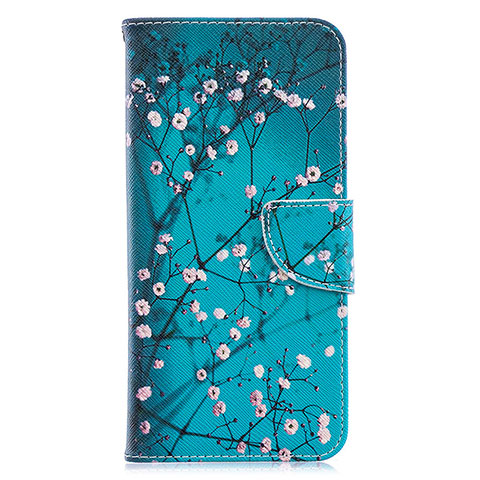 Coque Portefeuille Motif Fantaisie Livre Cuir Etui Clapet B01F pour Samsung Galaxy A70S Cyan