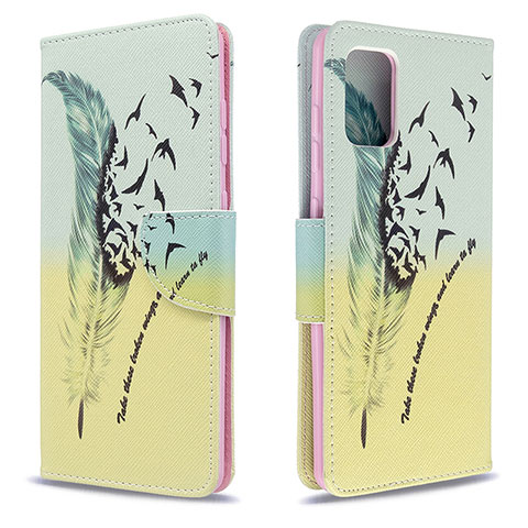 Coque Portefeuille Motif Fantaisie Livre Cuir Etui Clapet B01F pour Samsung Galaxy A71 5G Pastel Vert