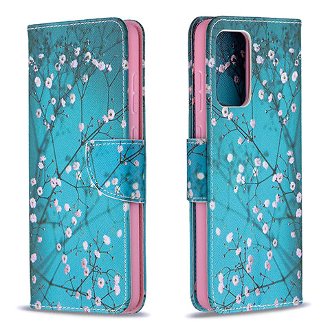 Coque Portefeuille Motif Fantaisie Livre Cuir Etui Clapet B01F pour Samsung Galaxy A72 5G Cyan