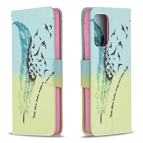 Coque Portefeuille Motif Fantaisie Livre Cuir Etui Clapet B01F pour Samsung Galaxy A72 5G Pastel Vert