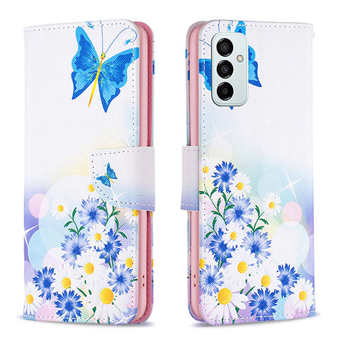 Coque Portefeuille Motif Fantaisie Livre Cuir Etui Clapet B01F pour Samsung Galaxy F23 5G Bleu