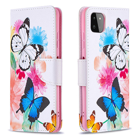 Coque Portefeuille Motif Fantaisie Livre Cuir Etui Clapet B01F pour Samsung Galaxy F42 5G Colorful