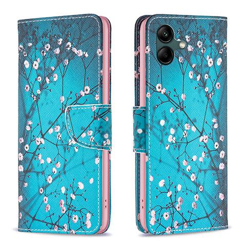 Coque Portefeuille Motif Fantaisie Livre Cuir Etui Clapet B01F pour Samsung Galaxy M04 Cyan