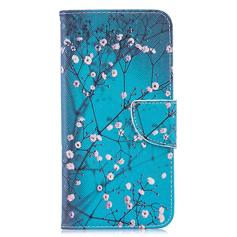 Coque Portefeuille Motif Fantaisie Livre Cuir Etui Clapet B01F pour Samsung Galaxy M20 Cyan