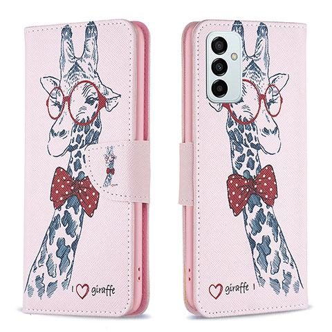 Coque Portefeuille Motif Fantaisie Livre Cuir Etui Clapet B01F pour Samsung Galaxy M23 5G Rose