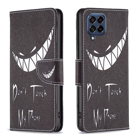 Coque Portefeuille Motif Fantaisie Livre Cuir Etui Clapet B01F pour Samsung Galaxy M53 5G Noir