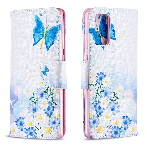 Coque Portefeuille Motif Fantaisie Livre Cuir Etui Clapet B01F pour Samsung Galaxy Note 20 5G Bleu