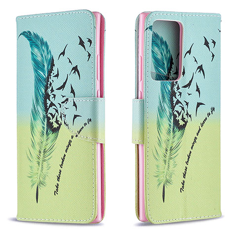 Coque Portefeuille Motif Fantaisie Livre Cuir Etui Clapet B01F pour Samsung Galaxy Note 20 Ultra 5G Pastel Vert