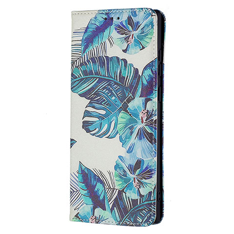 Coque Portefeuille Motif Fantaisie Livre Cuir Etui Clapet B01F pour Samsung Galaxy S21 Ultra 5G Bleu Ciel