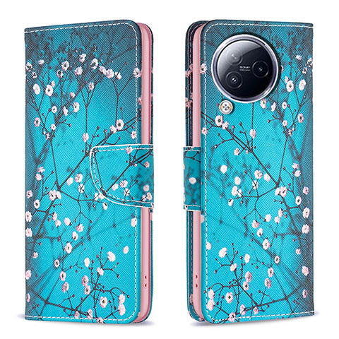 Coque Portefeuille Motif Fantaisie Livre Cuir Etui Clapet B01F pour Xiaomi Civi 3 5G Cyan