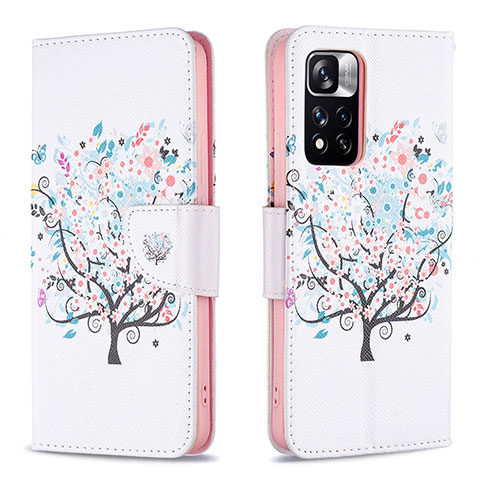 Coque Portefeuille Motif Fantaisie Livre Cuir Etui Clapet B01F pour Xiaomi Mi 11i 5G (2022) Blanc