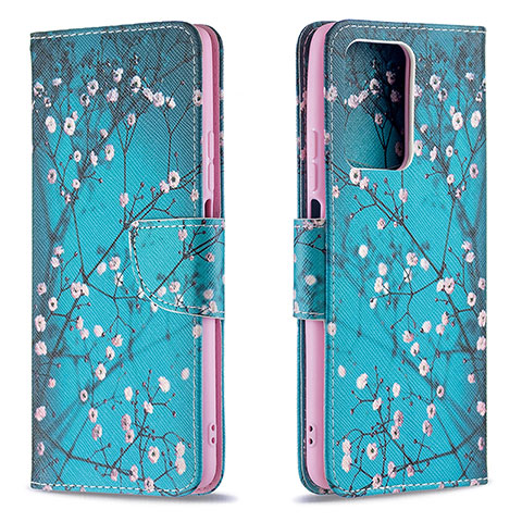 Coque Portefeuille Motif Fantaisie Livre Cuir Etui Clapet B01F pour Xiaomi Mi 11T 5G Cyan