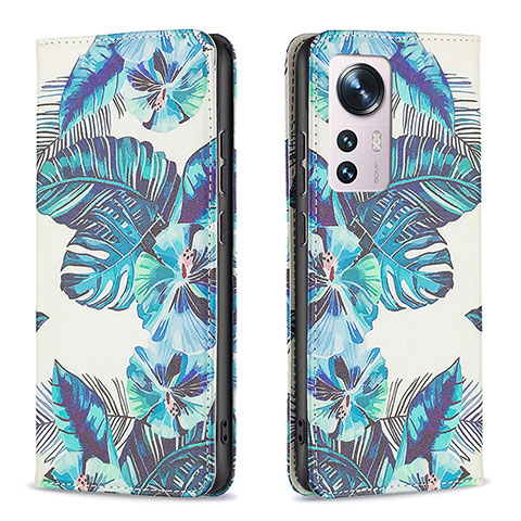 Coque Portefeuille Motif Fantaisie Livre Cuir Etui Clapet B01F pour Xiaomi Mi 12 5G Bleu Ciel