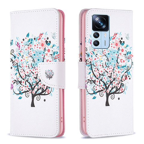 Coque Portefeuille Motif Fantaisie Livre Cuir Etui Clapet B01F pour Xiaomi Mi 12T 5G Blanc