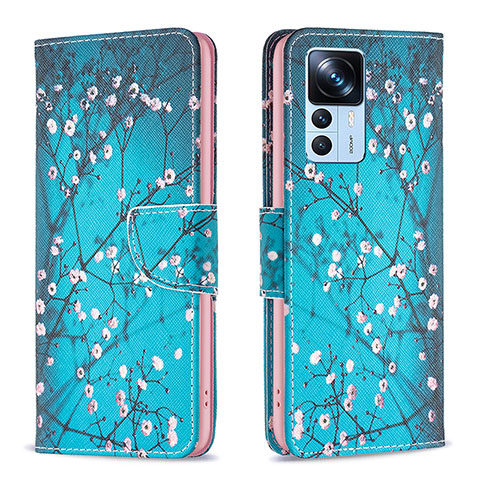 Coque Portefeuille Motif Fantaisie Livre Cuir Etui Clapet B01F pour Xiaomi Mi 12T Pro 5G Cyan