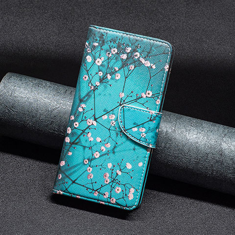 Coque Portefeuille Motif Fantaisie Livre Cuir Etui Clapet B01F pour Xiaomi Mi 13 5G Cyan